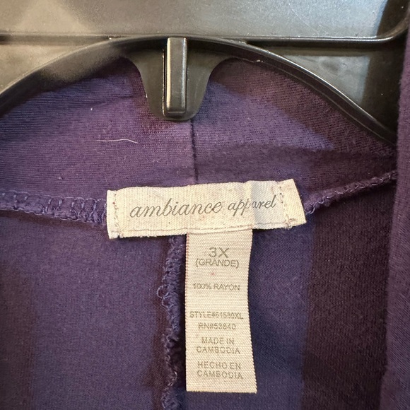 Ambiance Apparel Blue Lightweight Jacket with Puckered  Short sleeve - 3X - Picture 3 of 3